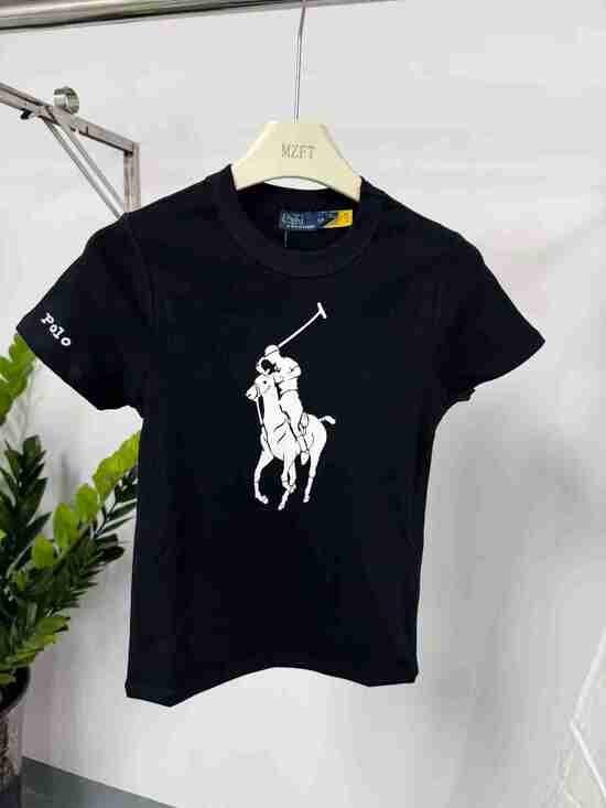 Polo Ralph Lauren Tops - ✅Polo Ralph Lauren Large White Pony Logo Black Crew Neck Tee